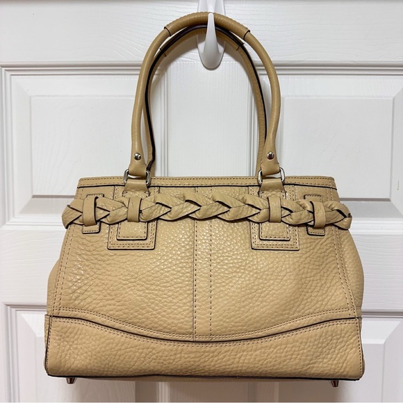 Coach Hamptons Vintage Braided Satchel Tan Sand Pebbled Leather NWT - Picture 5 of 12